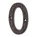 Elan 76mm Screw Fix Door Numeral - 0 - Metalized Antique Black Iron