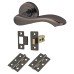 Exel Scarlett Latch Door Handle on Rose Kit - Black Nickel