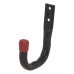 Rothley Tubular Garage and Shed Storage Hook with Red Vinyl Cap - 80mm Depth - Black & Red