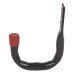 Rothley Tubular Garage and Shed Storage Hook with Red Vinyl Cap - 80mm Depth - Black & Red