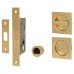 Heritage Brass by M Marcus Square Flush Privacy Handle Set with Lock - Satin Brass