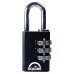 Squire Tough Lock Combination Padlock - 20mm Body - 9 x 22mm Shackle - Black