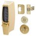 dormakaba Unican 7104 Light Duty Push Button Code Lock and Latch - Polished Brass