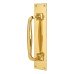 Exel Brewery Offset Door Pull Handle on Plate - Screw Fix - 305 x 63mm - Polished Brass