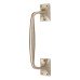 Traditional Heavy Cast Offset Door Pull Handle - Screw Fix - 250mm Centres - Satin Nickel