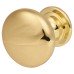 Exel Domed Round Cabinet Knob - 30mm Diameter - Polished Brass
