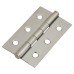 Pressed Butt Door Hinge - 64 x 40 x 1mm - Satin Stainless Steel - Pair