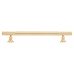 Exel York 12mm Partially Knurled T-Bar Cabinet Pull Handle - 160mm Centres - Satin Brass