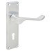 Exel Satin Chrome Victorian Scroll Keyhole Lock Door Handle - 155 x 42mm