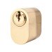 Securefast 6 Pin Scandinavian Oval Cylinder - External - Anti-Drill - Polished Brass