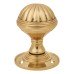 Exel Fluted Mortice Door Knob - 65mm Rose Diameter - Polished Brass