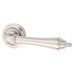 Jedo Satin Nickel Door Handles on Round Rose - Parisian Camille Range 