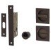 Heritage Brass by M Marcus Square Flush Privacy Handle Set with Lock - Matt Bronze