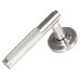 From The Anvil Satin Stainless Steel Knurled Door Handles on Round Rose - Brompton Range 