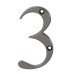 76mm Screw Fix Door Numeral - 3 - Bright Bronze