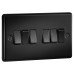 Knightsbridge 10AX 6 Gang 2 Way Round Edge Light Switch - Matt Black