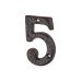 Elan 76mm Screw Fix Door Numeral - 5 - Metalized Antique Black Iron