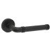 Jedo Matt Black Fire Rated Knurled Door Handles on Round Rose - Midtown Range 