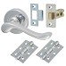 Heritage Brass by M Marcus Bedford Latch Door Handle on Rose Kit - Polished Chrome