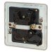 Knightsbridge 20A 1 Gang DP Screwless Flat Plate Appliance Switch with Neon - Brushed Chrome