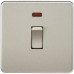 Knightsbridge 20A 1 Gang DP Screwless Flat Plate Appliance Switch with Neon - Brushed Chrome