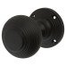 Exel Reeded Beehive Mortice Door Knob Kit - 60mm Rose Diameter - Matt Black