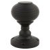 Exel Reeded Beehive Mortice Door Knob Kit - 60mm Rose Diameter - Matt Black