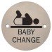 Exel Baby Change Door Sign - 75mm Diameter - Satin Stainless Steel Exel Baby Change Door Sign - 75mm Diameter - Satin Stainless Steel