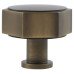 Alexander & Wilks Vesper Hex Cabinet Knob - 40mm Diameter - Antique Brass