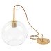 Exel Paradera Knurled Ceiling Light Pendant - Satin Brass Fittings and Domed Clear Glass Shade