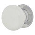Exel Porcelain Mortice/Rim Door Knob - 60mm Rose Diameter - White and Chrome 