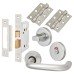 Exel 19mm Return to Door Bathroom Lock Door Handle on Rose Kit - Aluminium