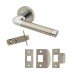 Excel Polished Chrome/Satin Nickel Privacy Door Handles on Round Rose - Roma Range