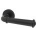 Jedo Matt Black Fire Rated Door Handles on Round Rose - Classic Range 