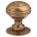 Hampstead Georgian Ringed Mortice/Rim Door Knob - 50mm Rose Diameter - Aged Brass