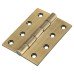 Double Phosphor Bronze Washered Butt Door Hinge - 100 x 75 x 4mm - Antique Brass - Pair