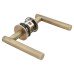 Jigtech Matt Antique Brass Door Handles on Round Slim Rose - Schema Vinklad Range 
