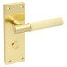 Exel Satin Brass Knurled Bathroom Door Handle - Remi Range - 155 x 55mm