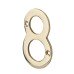 76mm Screw Fix Door Numeral - 8 - Polished Brass