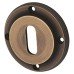 Burlington BUR60 by Frelan Escutcheon with Reeded Rose - 53mm Diameter - Keyhole - Antique Brass
