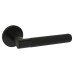 Alexander and Wilks Matt Black Reeded Door Handles on Round Rose - Spitfire Range 