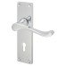 Exel Polished Chrome Victorian Scroll Keyhole Lock Door Handle - 155 x 42mm