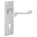 Exel Polished Chrome Victorian Scroll Keyhole Lock Door Handle - 155 x 42mm