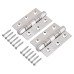 Eclipse Ball Bearing Marine Grade Butt Fire Door Hinge - 76 x 51 x 2mm - Satin Stainless - Pair