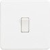 Knightsbridge 10AX 1 Gang 2 Way Screwless Flat Plate Light Switch - Matt White