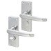 Exel Polished Chrome Victorian Straight Privacy Door Handle - Short Plate - 118 x 42mm