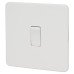 Knightsbridge 10AX 1 Gang Screwless Intermediate Flat Plate Light Switch - Matt White