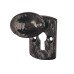 Elan Plaque Covered Escutcheon - 45 x 29mm - Keyhole - Metalized Antique Black Iron