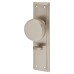 Hampstead Miller Knurled Mortice Door Knob on Backplate - Bathroom - 205 x 52mm - Satin Nickel