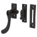 Olde Forge Bulb End Mortice & Hook Plate Casement Window Fastener - Reversible - Antique Black Iron